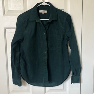 Like new loft size M green corduroy button up